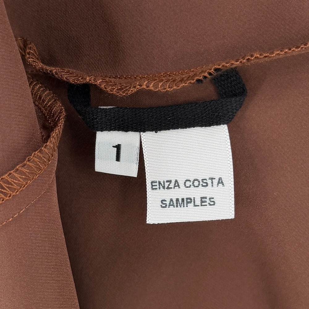 ENZA COSTA Strapless Silk Bias Maxi Dress Women Small Brown Quiet Luxury NEW - Picture 11 of 14